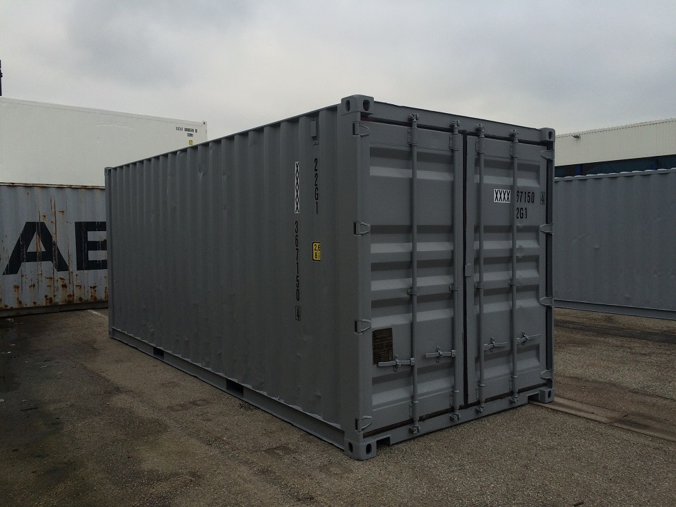 Container d'occasion repeint.